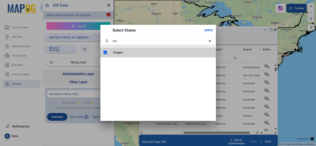 Download Hiking Trails Data