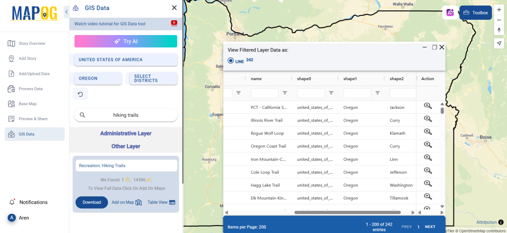 Download Hiking Trails Data