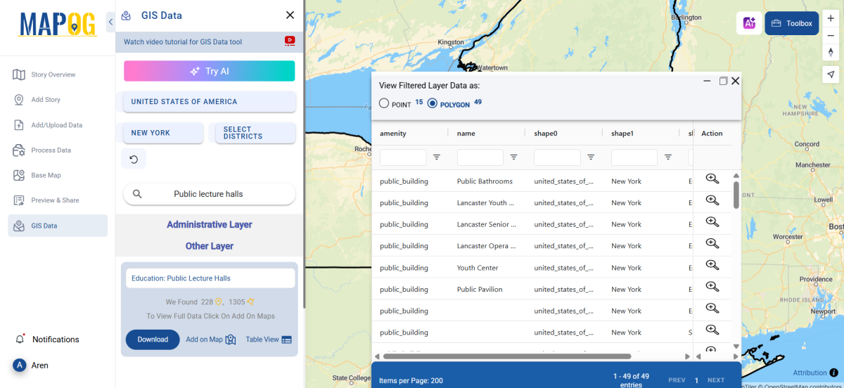 Download Public Lecture Halls Data in Shapefile, KML, MID +15 GIS ...