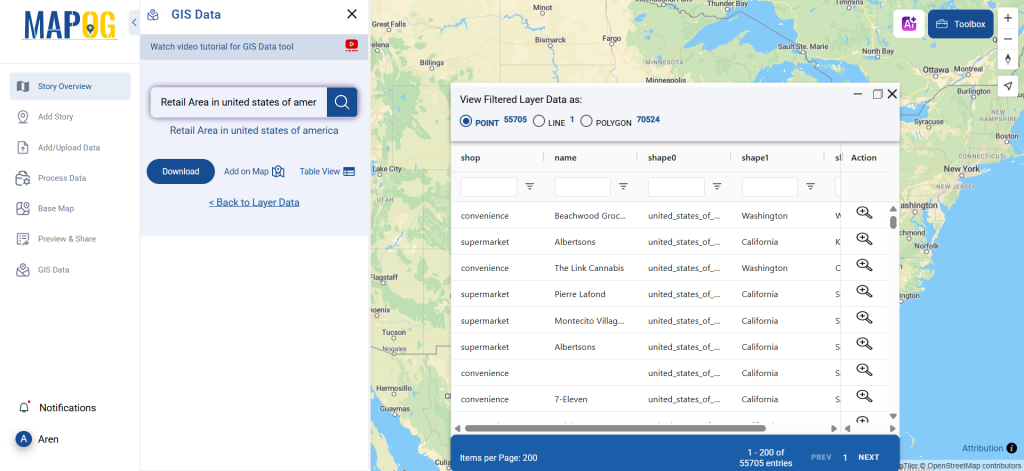 Download Retail Area Data