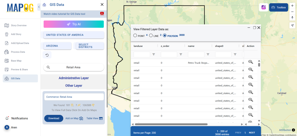 Download Retail Area Data