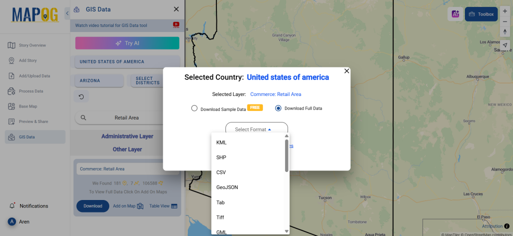 Download Retail Area Data