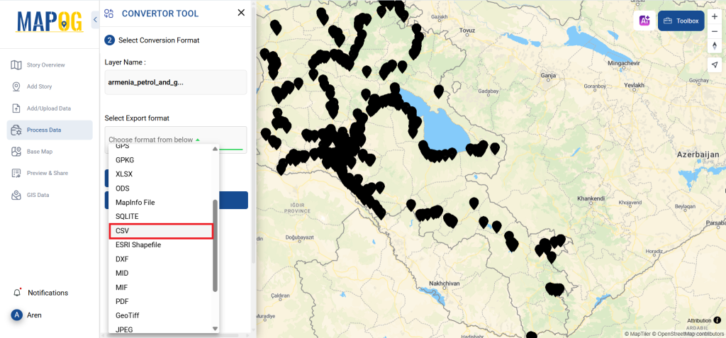 GPS to CSV