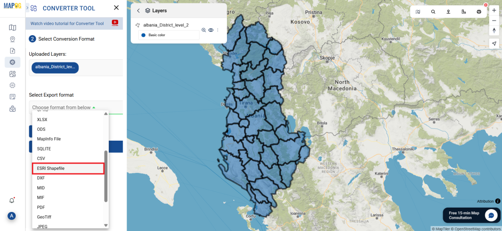 MIF to ESRI Shapefile