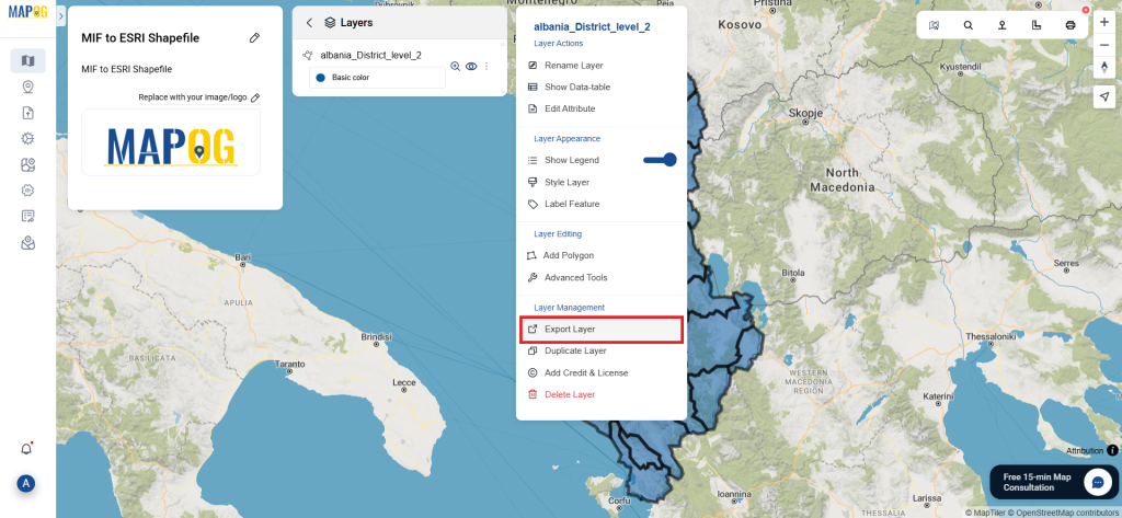 MIF to ESRI Shapefile
