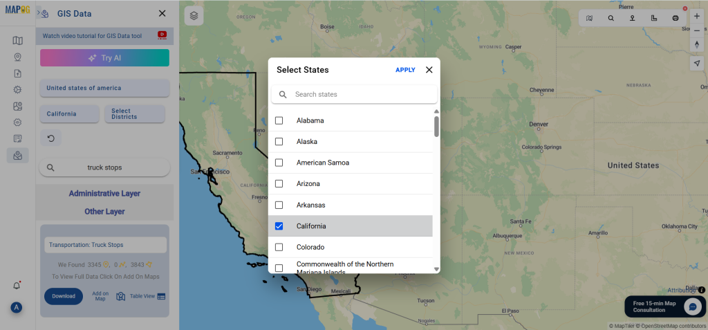 Download Truck Stops Data