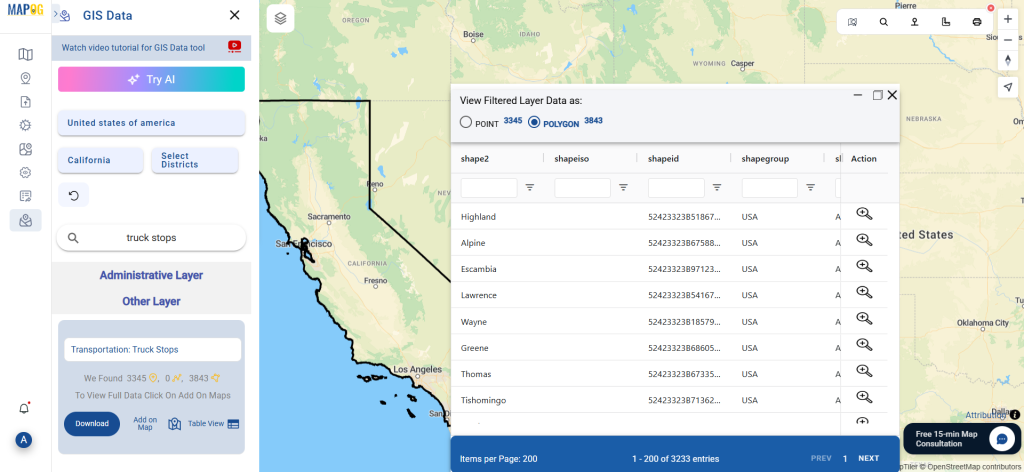 Download Truck Stops Data
