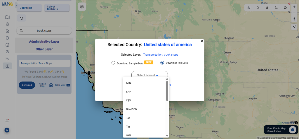 Download Truck Stops Data