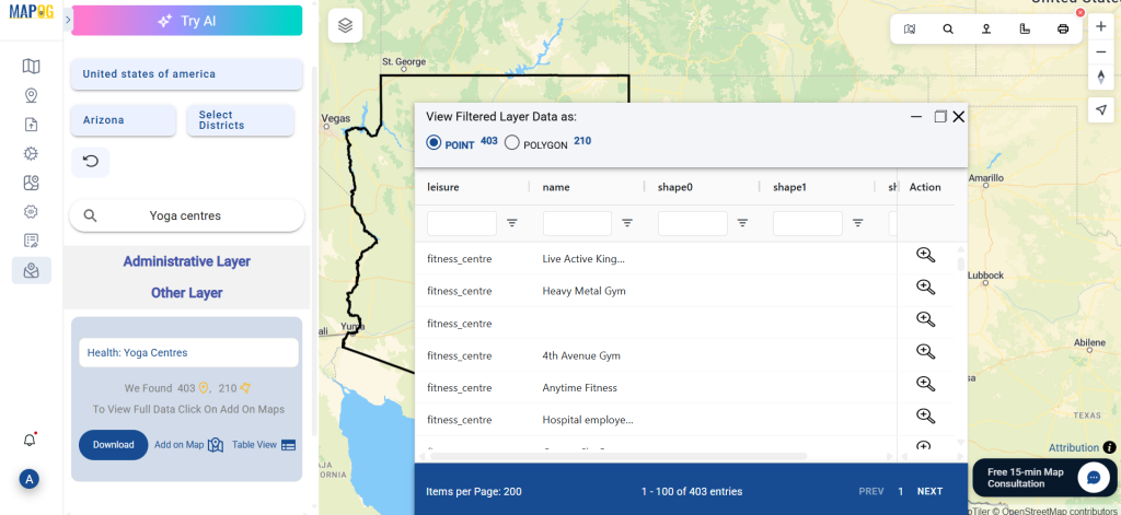 Download Yoga Centers Data