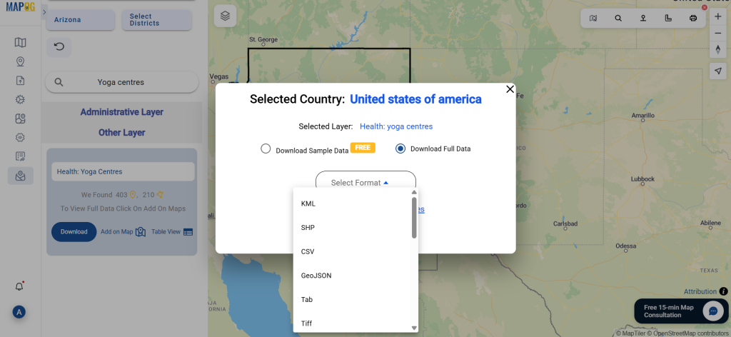 Download Yoga Centers Data