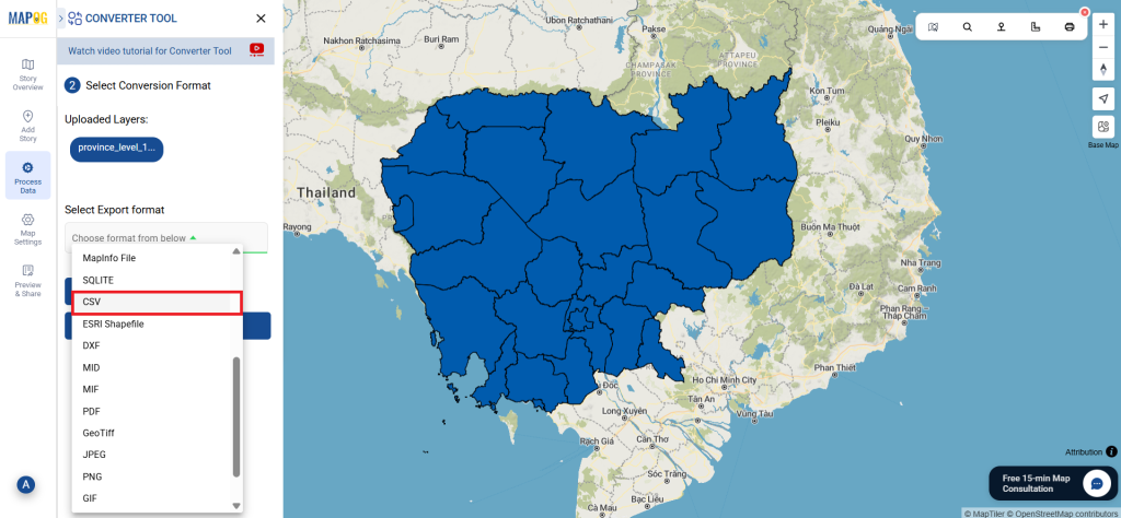 MAPINFO TO CSV