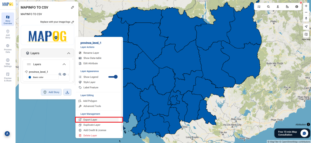 MAPINFO TO CSV