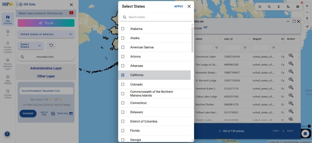 Download Mountain Huts Data