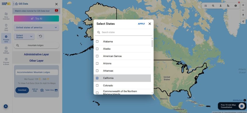 Download Mountain Lodges Data