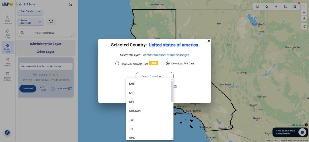 Download Mountain Lodges Data