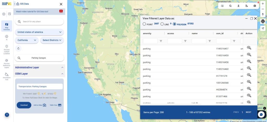 Download Parking Garages Data