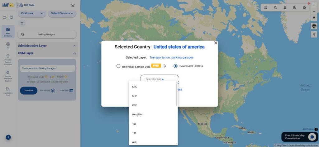 Download Parking Garages Data