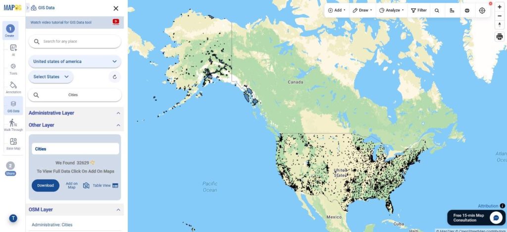 Download USA Cities Data
