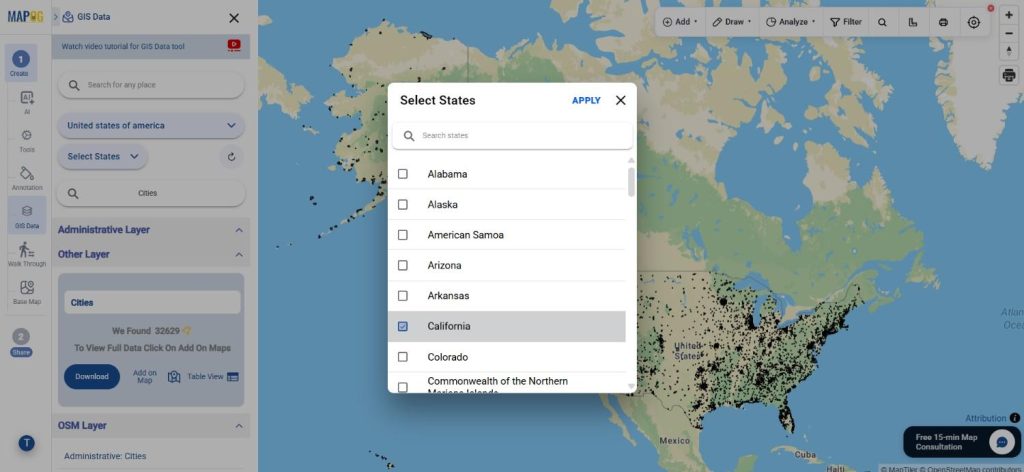 Download USA Cities Data