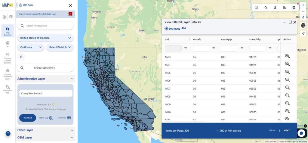 Download County Subdivision Data