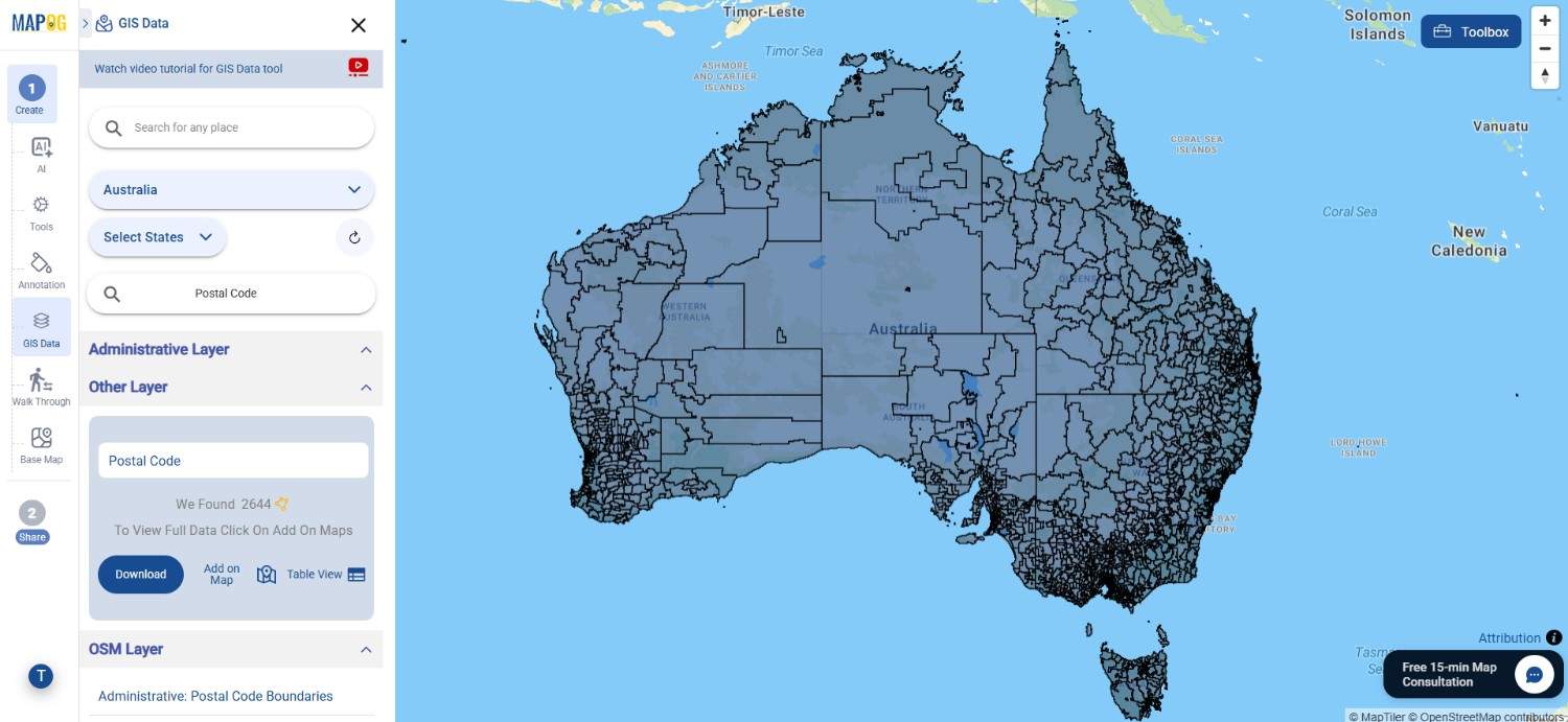 Download Australia Postal Code Data in Shapefile, KML, MID and other ...
