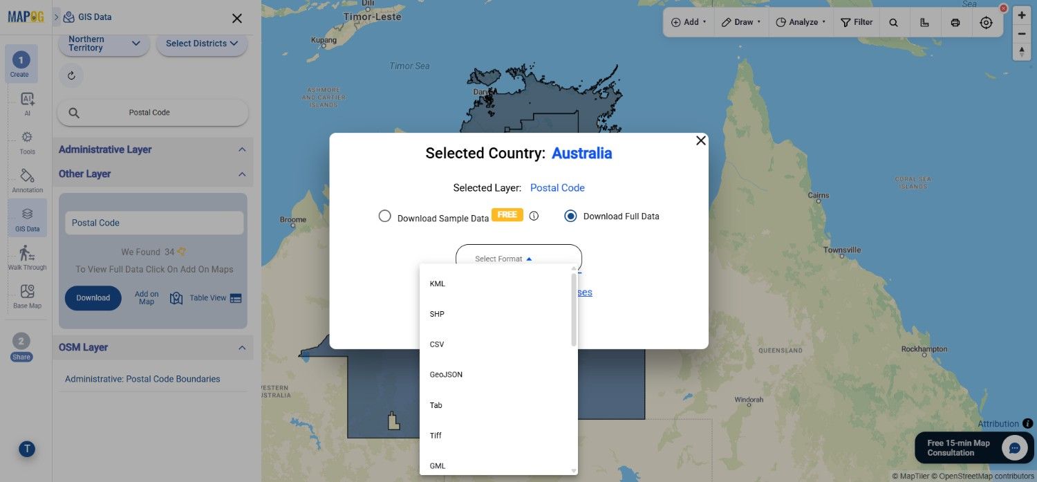 Download Australia Postal Code Data in Shapefile, KML, MID and other ...
