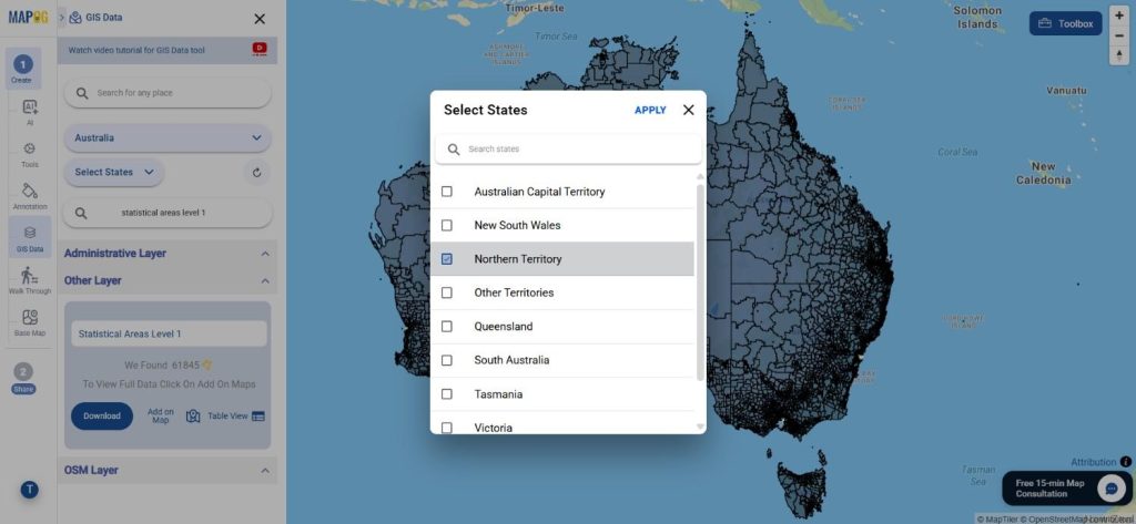 Download Australia Statistical Areas Level 1 Data