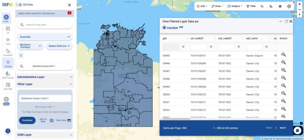Download Australia Statistical Areas Level 1 Data