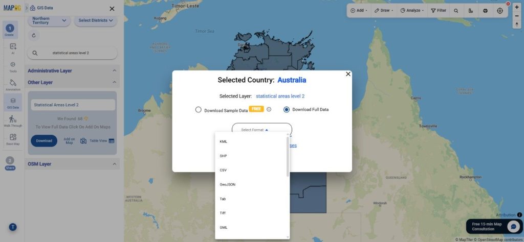 Download Australia Statistical Areas Level 2 Data