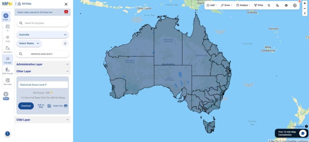 Download Australia Statistical Areas Level 4 Data