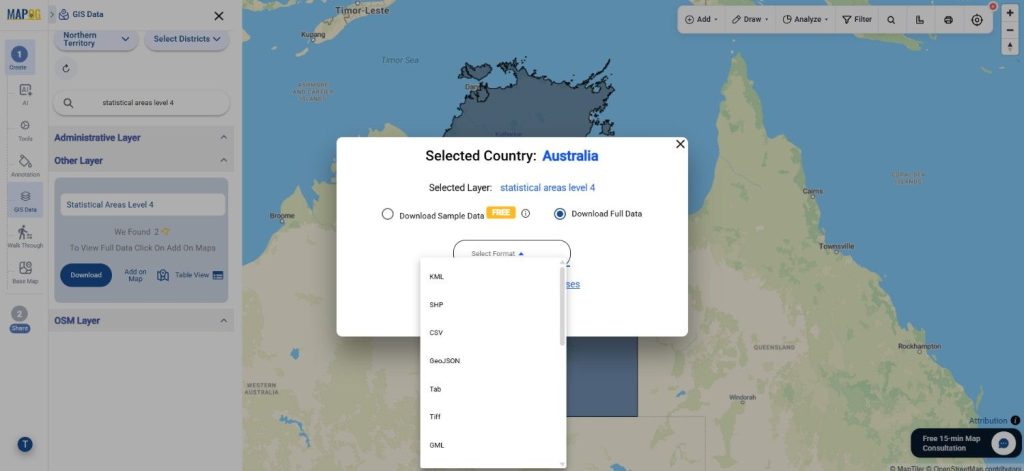 Download Australia Statistical Areas Level 4 Data
