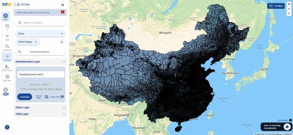 Download China Township Level 4 Data