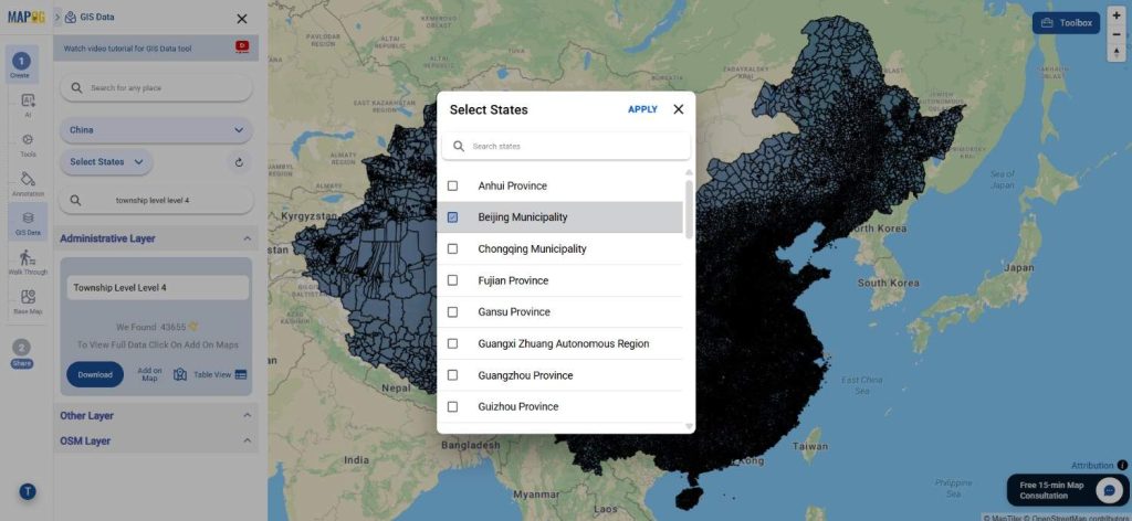 Download China Township Level 4 Data