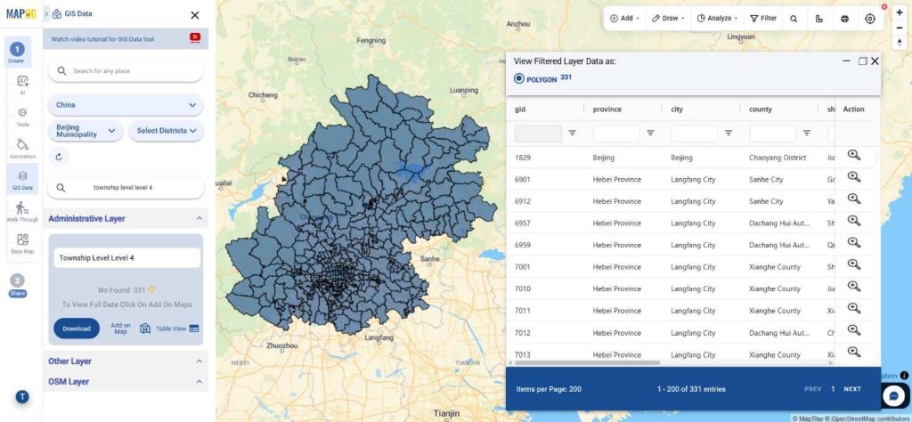 Download China Township Level 4 Data