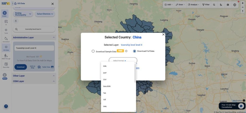 Download China Township Level 4 Data
