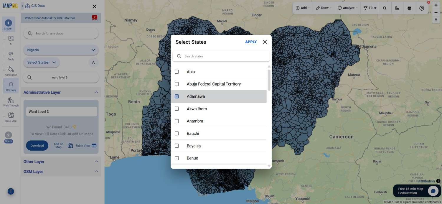 Download Nigeria Ward Level 3 Data in Shapefile, KML, MID +15 GIS Formats