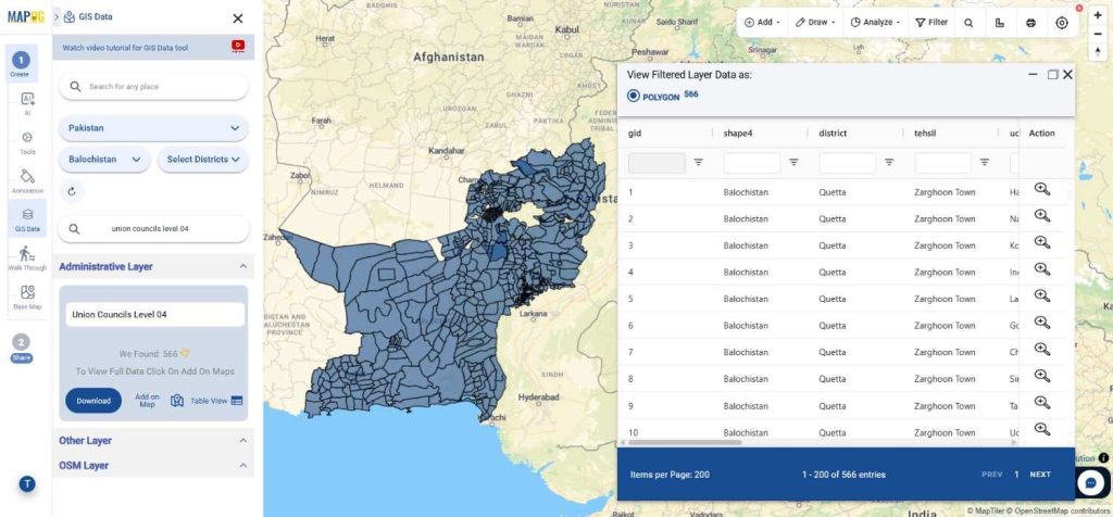 Download Pakistan Union Councils Level 04 Data
