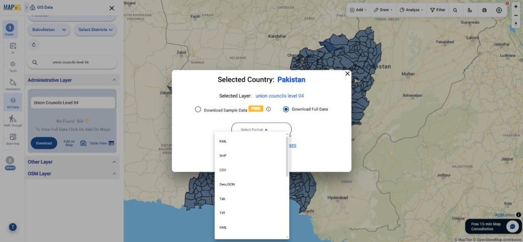 Download Pakistan Union Councils Level 04 Data