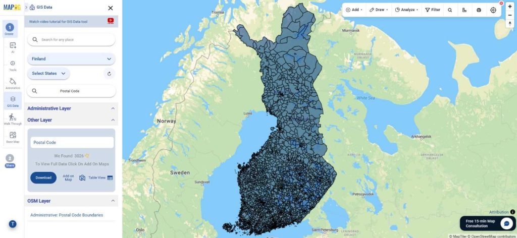 Download Finland Postal Code Data