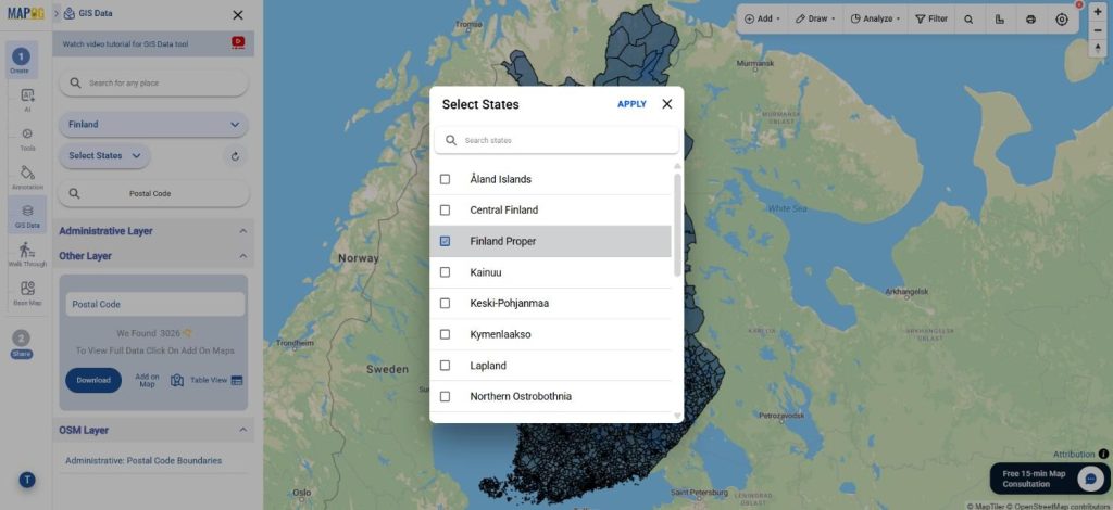 Download Finland Postal Code Data