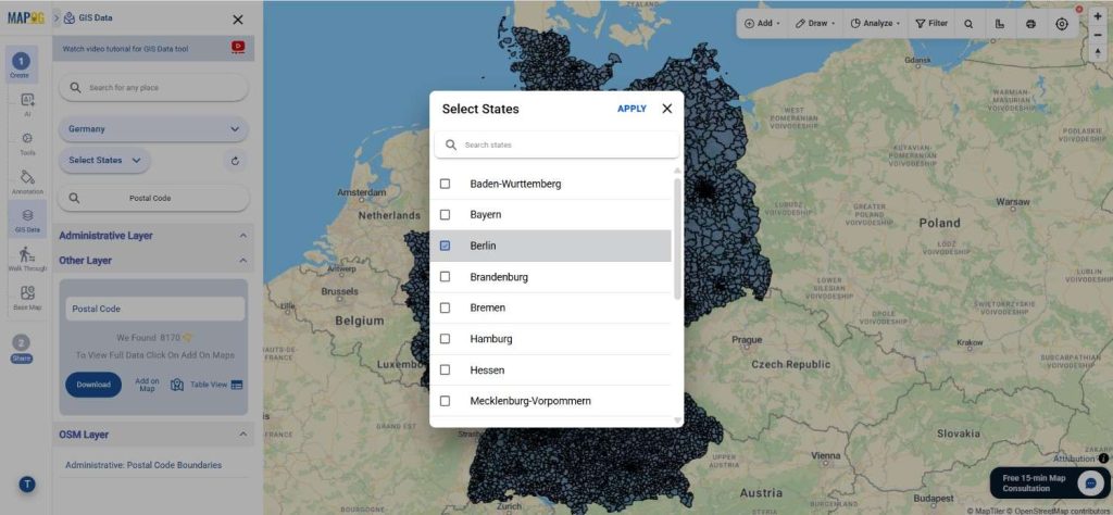 Download Germany Postal Code Data