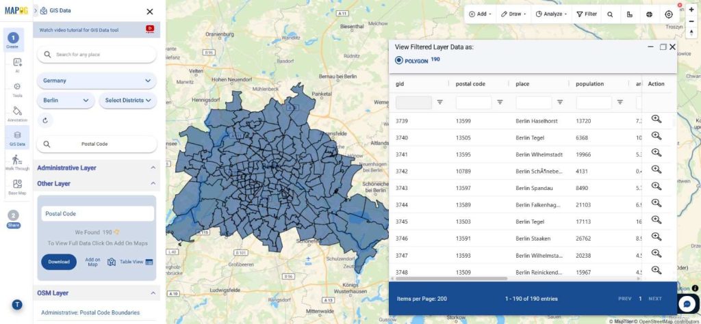 Download Germany Postal Code Data