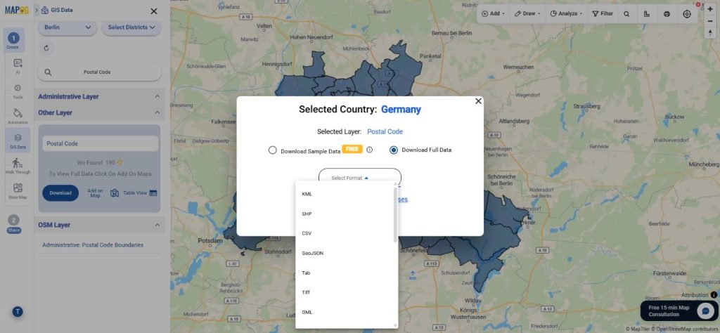 Download Germany Postal Code Data