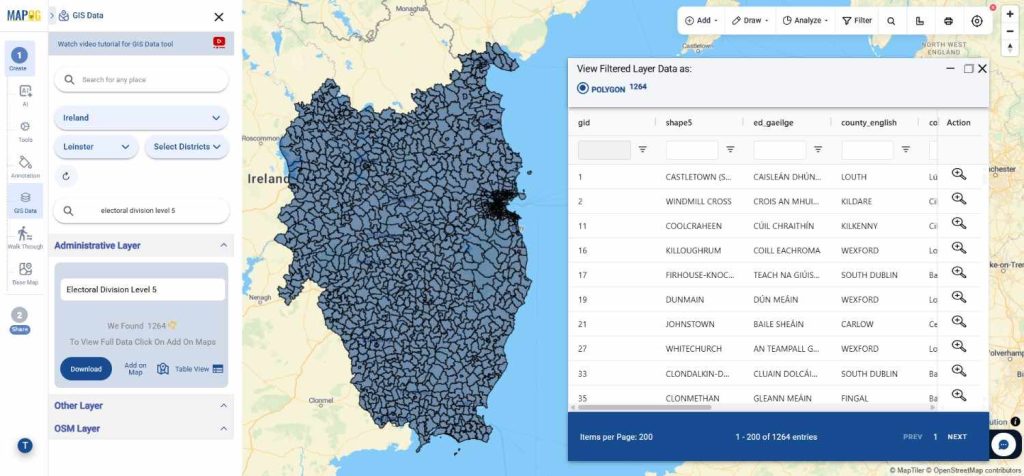 Download Ireland Local Electoral Division Level 5 Data