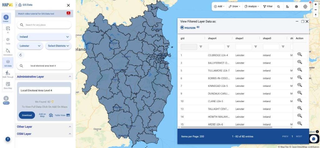 Download Ireland Local Electoral Area Level 4 Data
