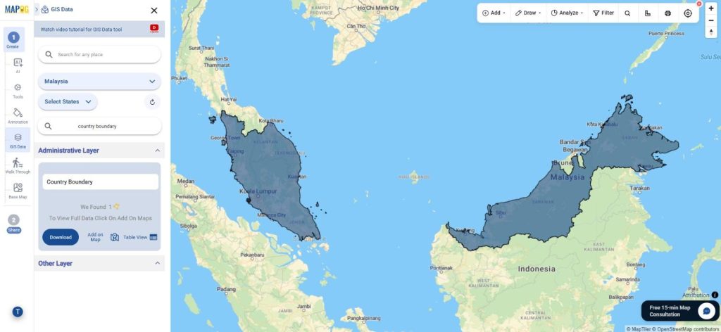 Download Malaysia Country Boundary Data