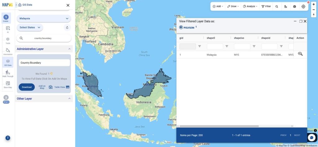 Download Malaysia Country Boundary Data