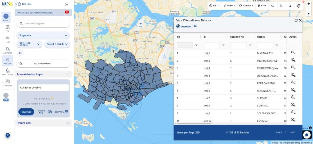 Download Singapore Subzones Level 03 Data