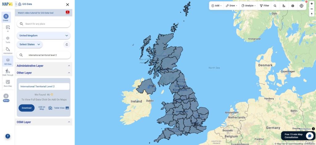 Download United kingdom International Territorial Level 2 Data 