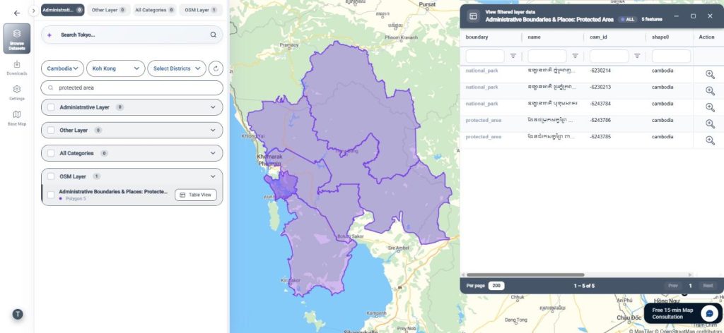 Download Protected Area Data